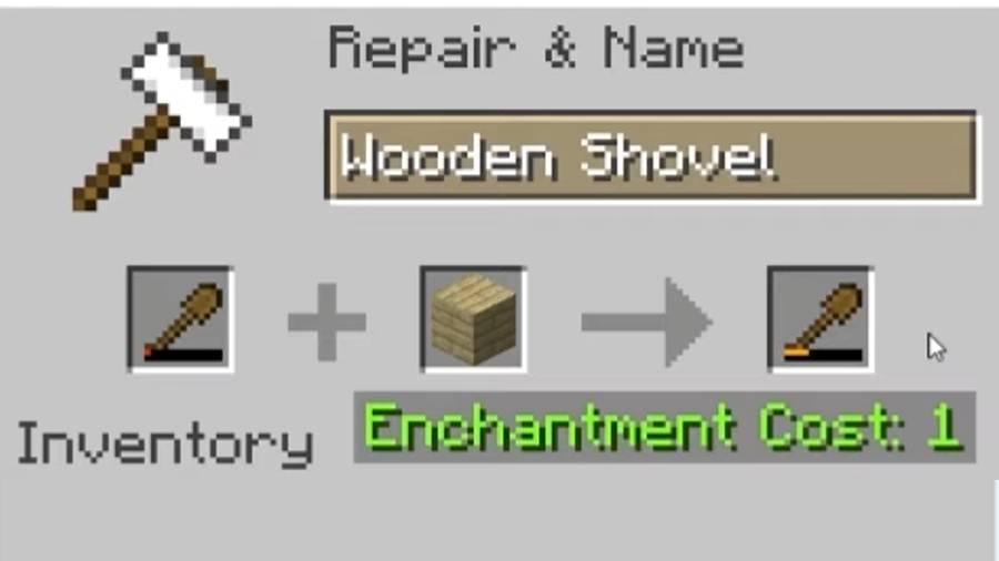 shovel+wood plank Minecraft
