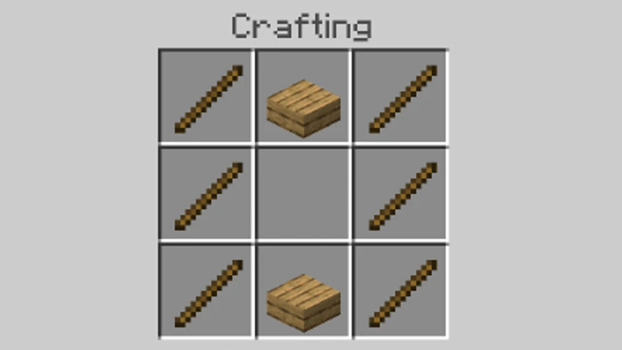 six sticks and two wooden slabs
